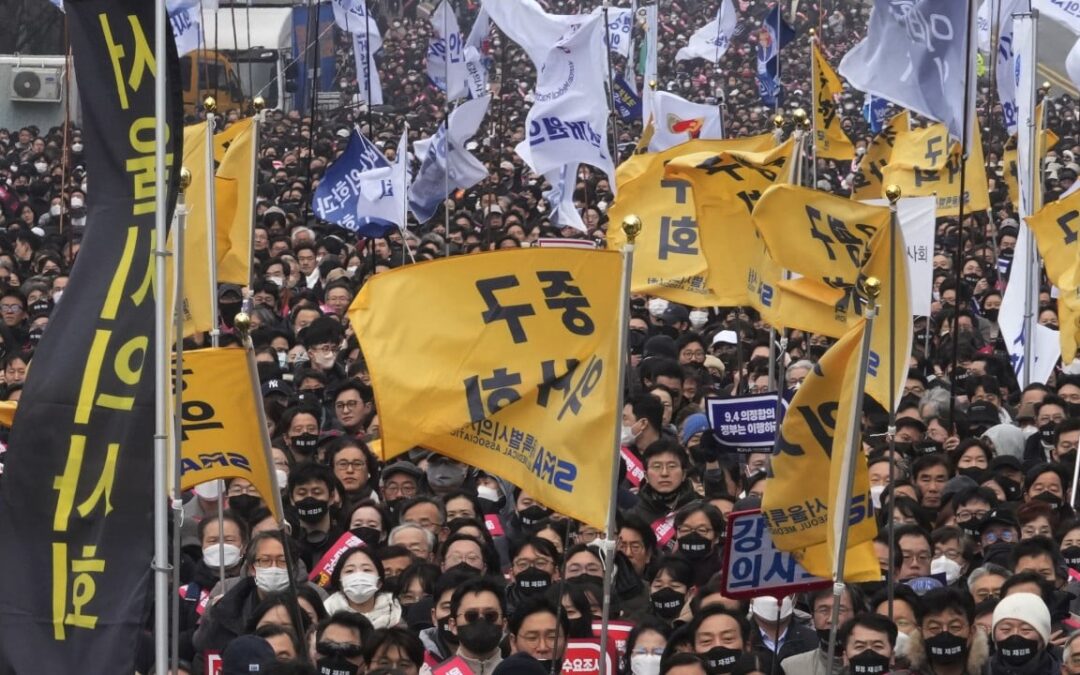 South Korea arrests trainee doctor over ‘blacklist’ of non-striking colleagues