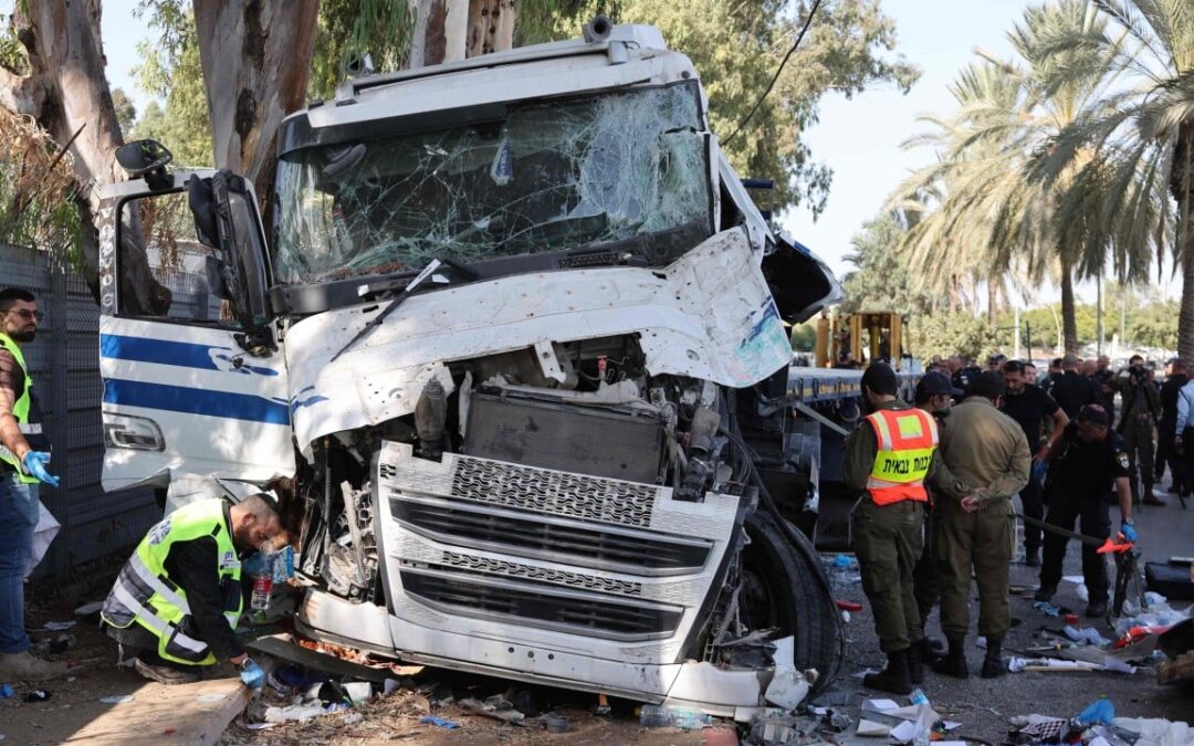 Israeli strikes on Gaza kill 22 as truck ramming near Tel Aviv kills 1