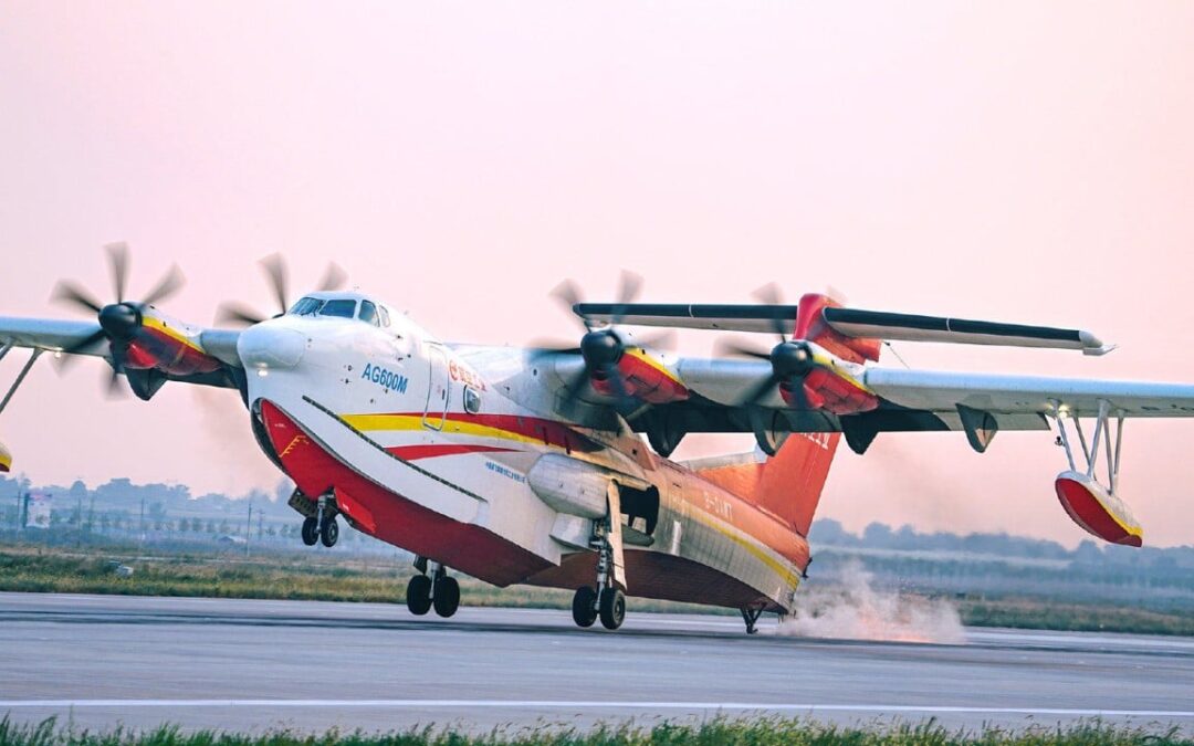 China’s giant AG600 seaplane rises to take-off and landing speed test, Avic says