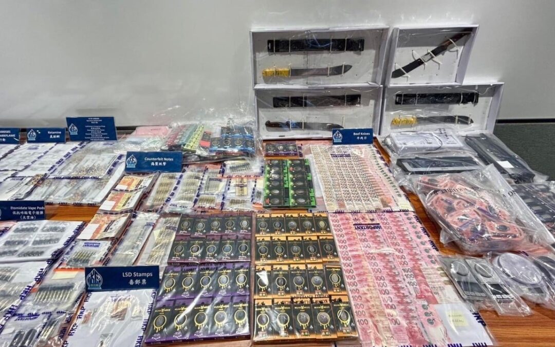 Hong Kong police arrest 5, seize HK$1.1 million of illegal drugs including ‘space oil’