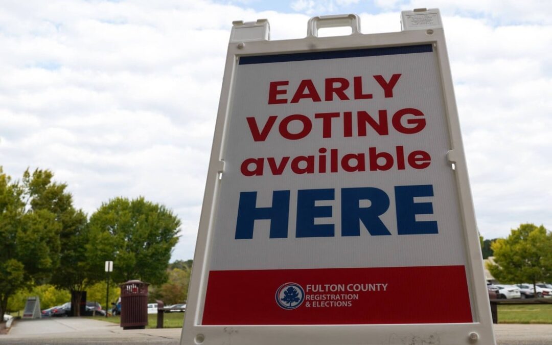 Georgia reports record turnout as early voting begins in US battleground state