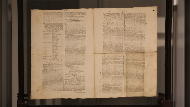 A rare copy of the U.S. Constitution sells for US$9 million at auction