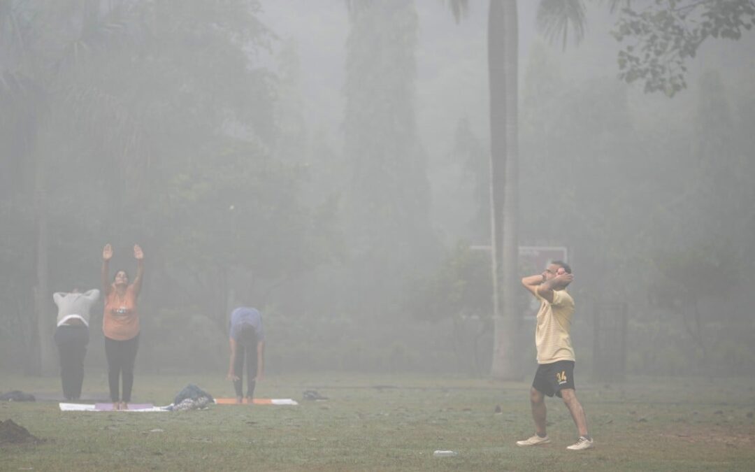 Parkgoers in New Delhi’s Lodhi Garden say toxic pollution won’t force them out