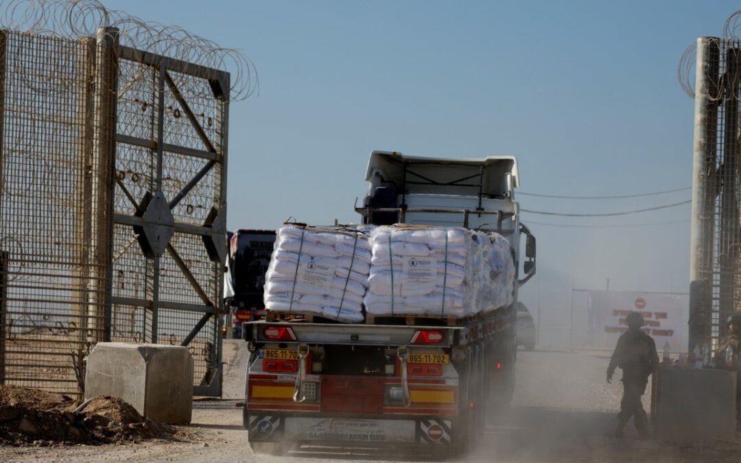 Nearly 100 food aid trucks violently looted in Gaza, UN agencies say