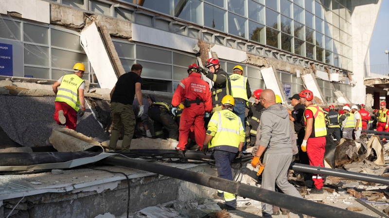 Rescuers end search for survivors after 14 die in canopy collapse in northern Serbia