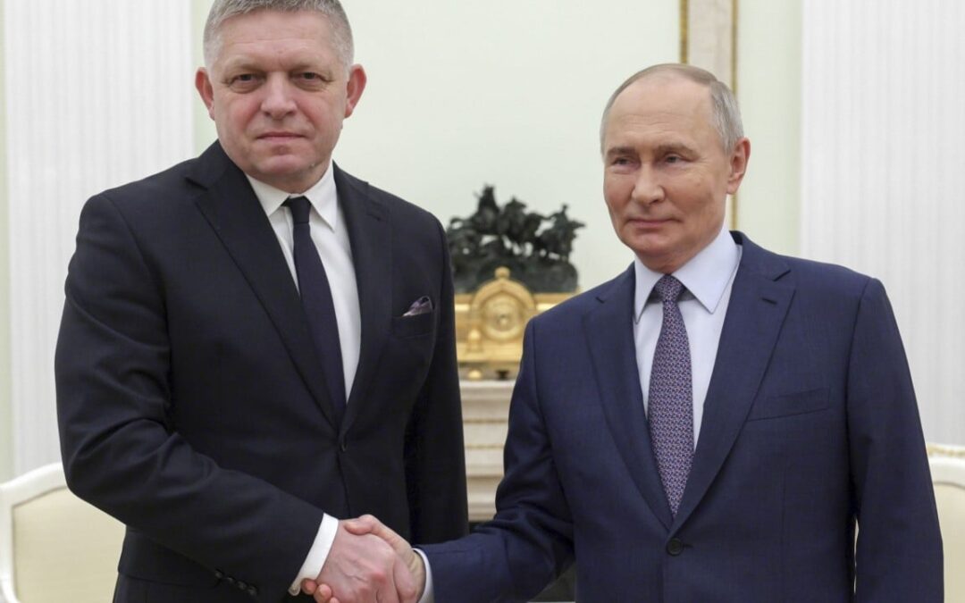 Russia’s Putin holds talks with Slovakian PM Fico, in rare visit to Moscow by an EU leader