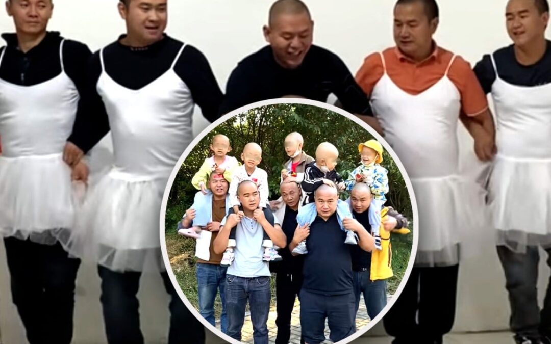 Shaven-headed China dads don tutus, do funny dances to raise cash for cancer-stricken kids