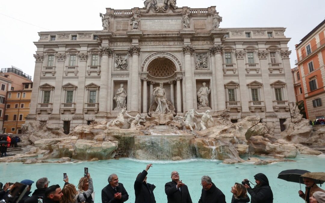 Rome’s Trevi Fountain reopens to limited crowds after 3-month clean-up