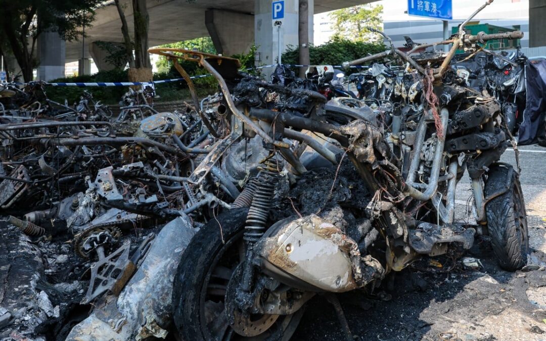 Hong Kong man arrested after 31 motorbikes damaged in suspected arson case