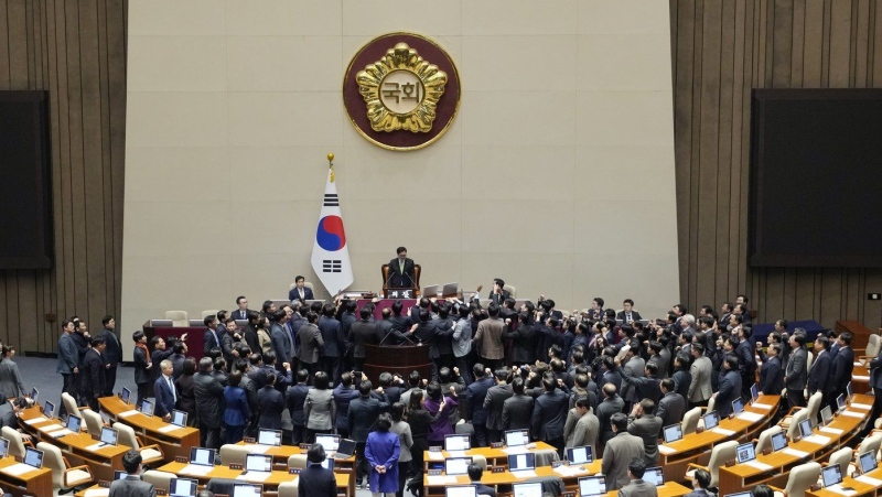 South Korea’s opposition-controlled National Assembly votes to impeach acting President Han