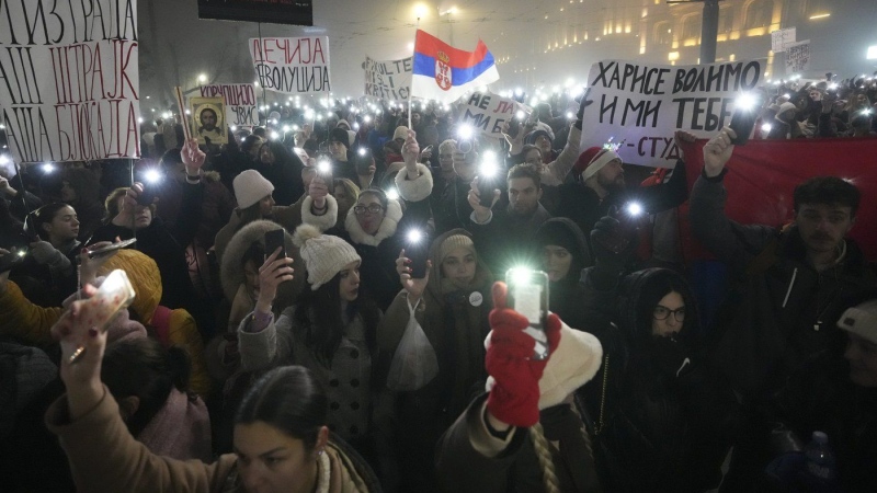 Instead of partying, thousands turn New Year celebration into anti-government protest in Serbia